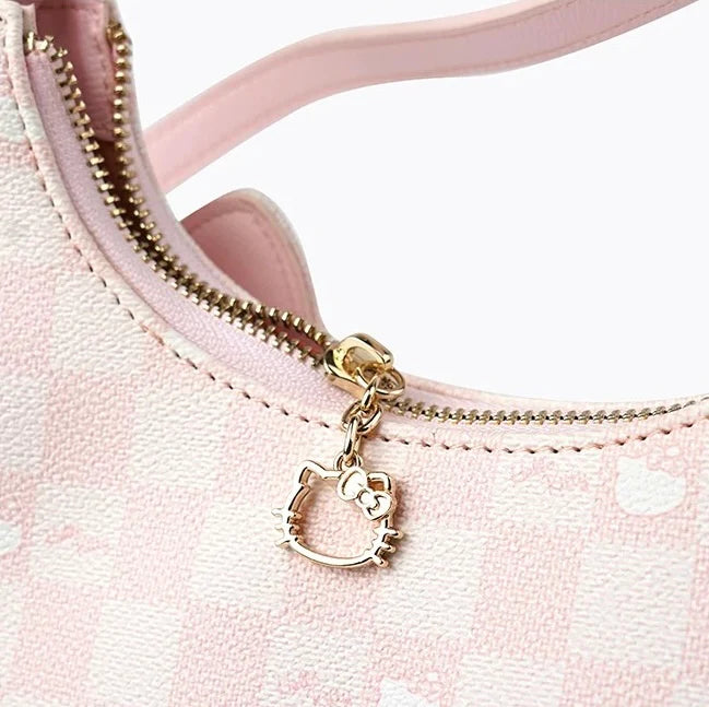 Hellokitty Pink Clutch Tote Purse Handbags With Mirrored Bag Charms