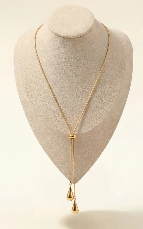 ✨ Elegant Teardrop Lariat Necklace