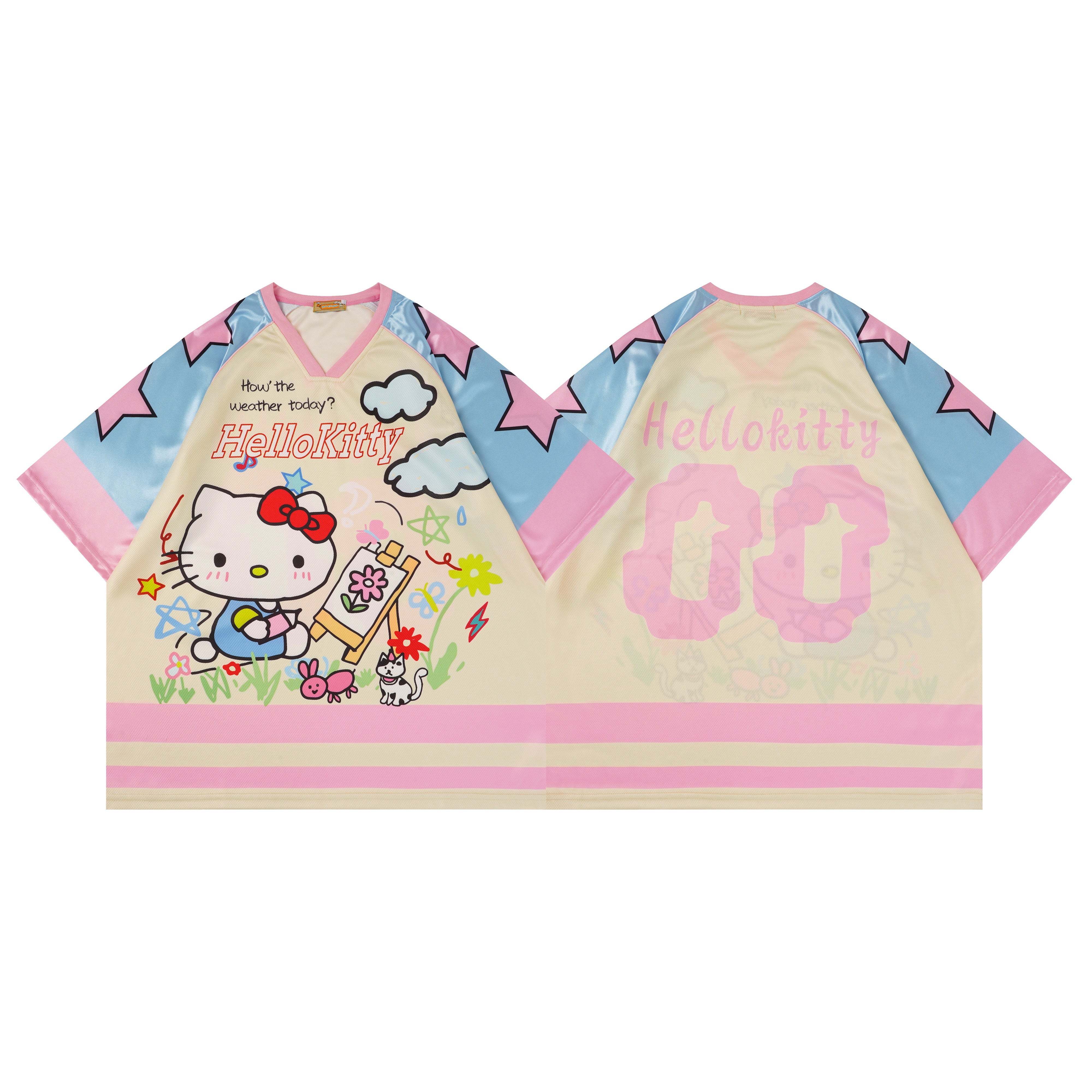 Hellokitty Jersey Shirts Loose T-Shirts