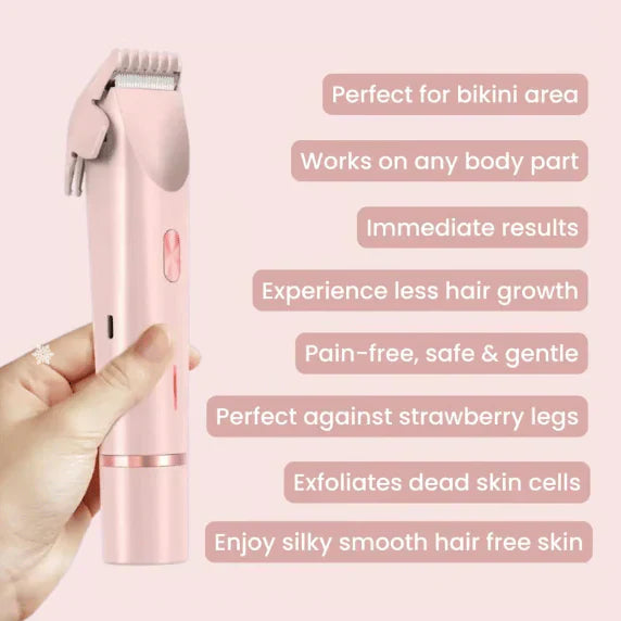 🌸LAST DAY SPECIAL PRICE!!🌸Akunbem🇬🇧 Rechargeable Women’s Trimmer ⚡  Dual Heads • IPX7 Waterproof • Painless Precision for Face, Bikini & Body 💧