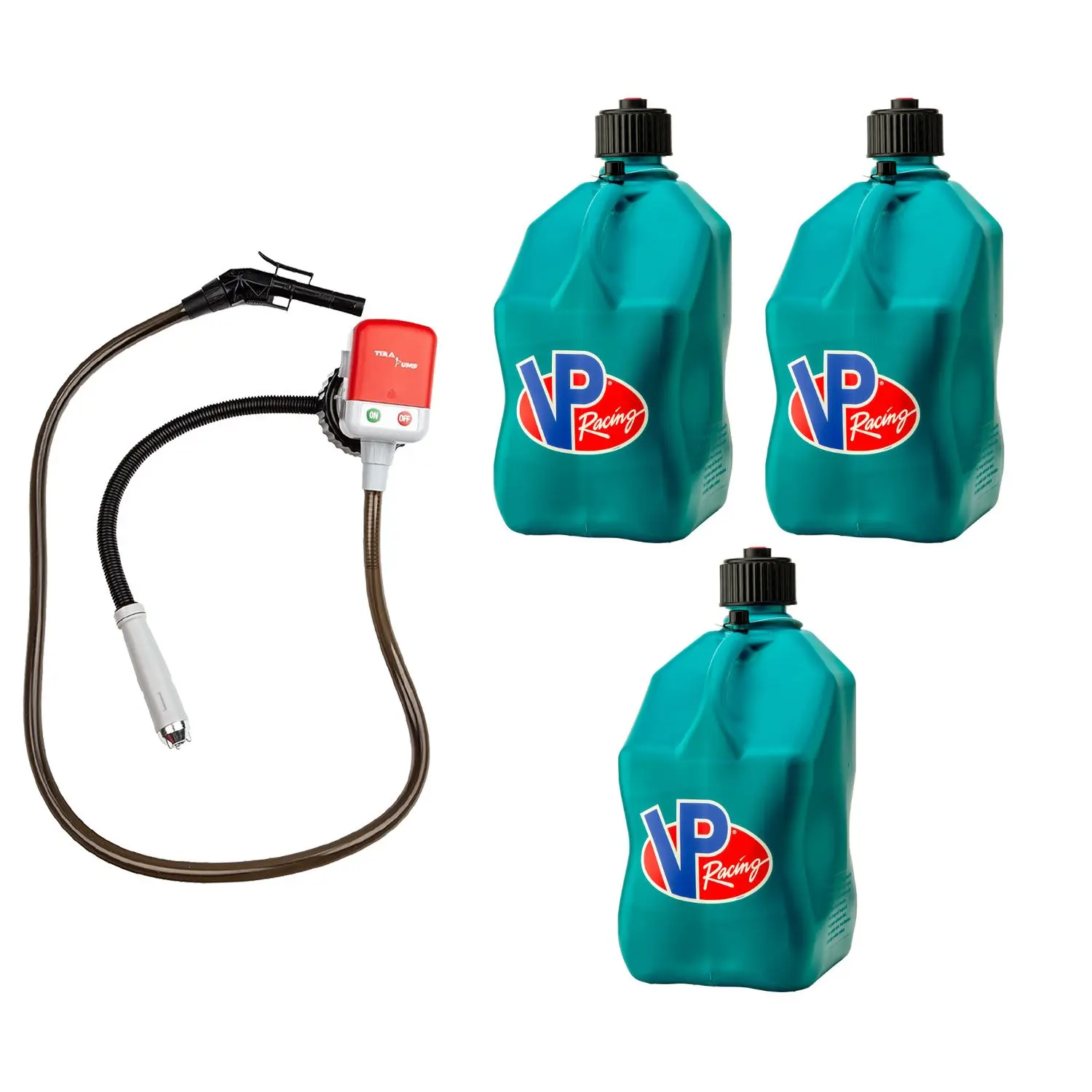3 Pack Utility Fuel Jug With Fluid Transfer Pump Battery Powered Liquid Pump Outdoor Motorsport Portable Transfer Equipment