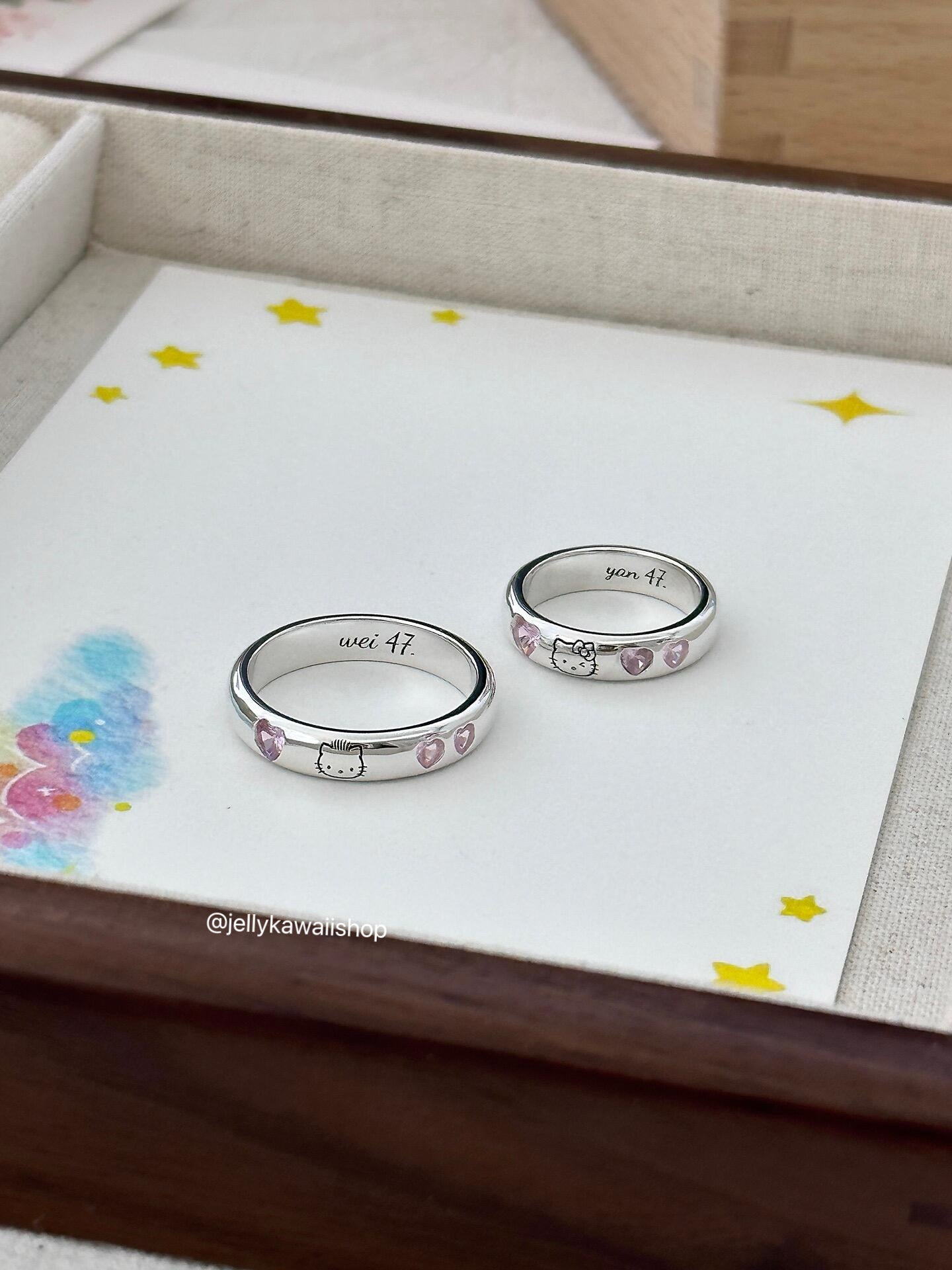 Hello Kitty & Daniel Couple's Adjustable Open Rings