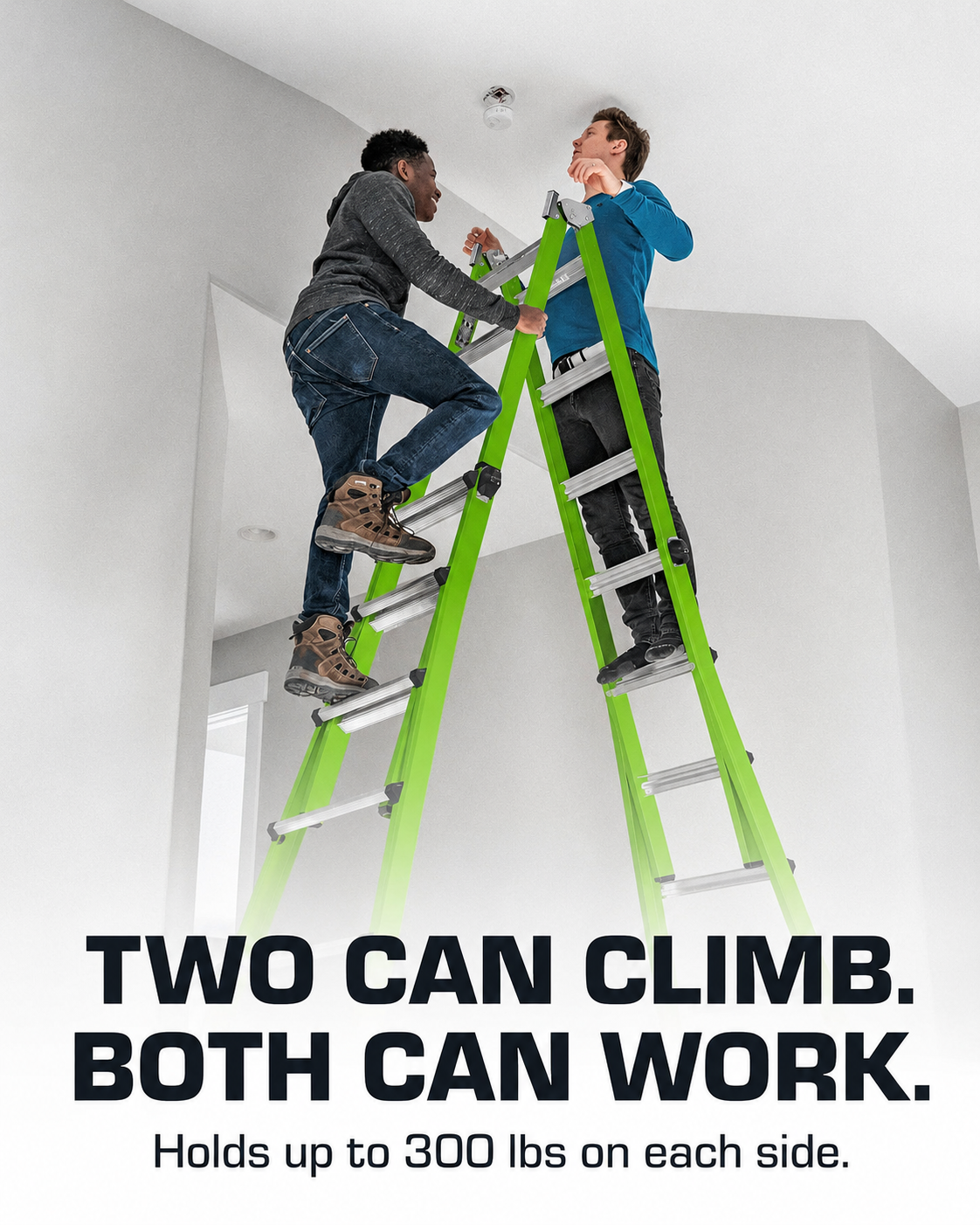🔥 All-Terrain Multi-Position Fiberglass Ladder – Heavy-Duty, Stable & Easy to Move