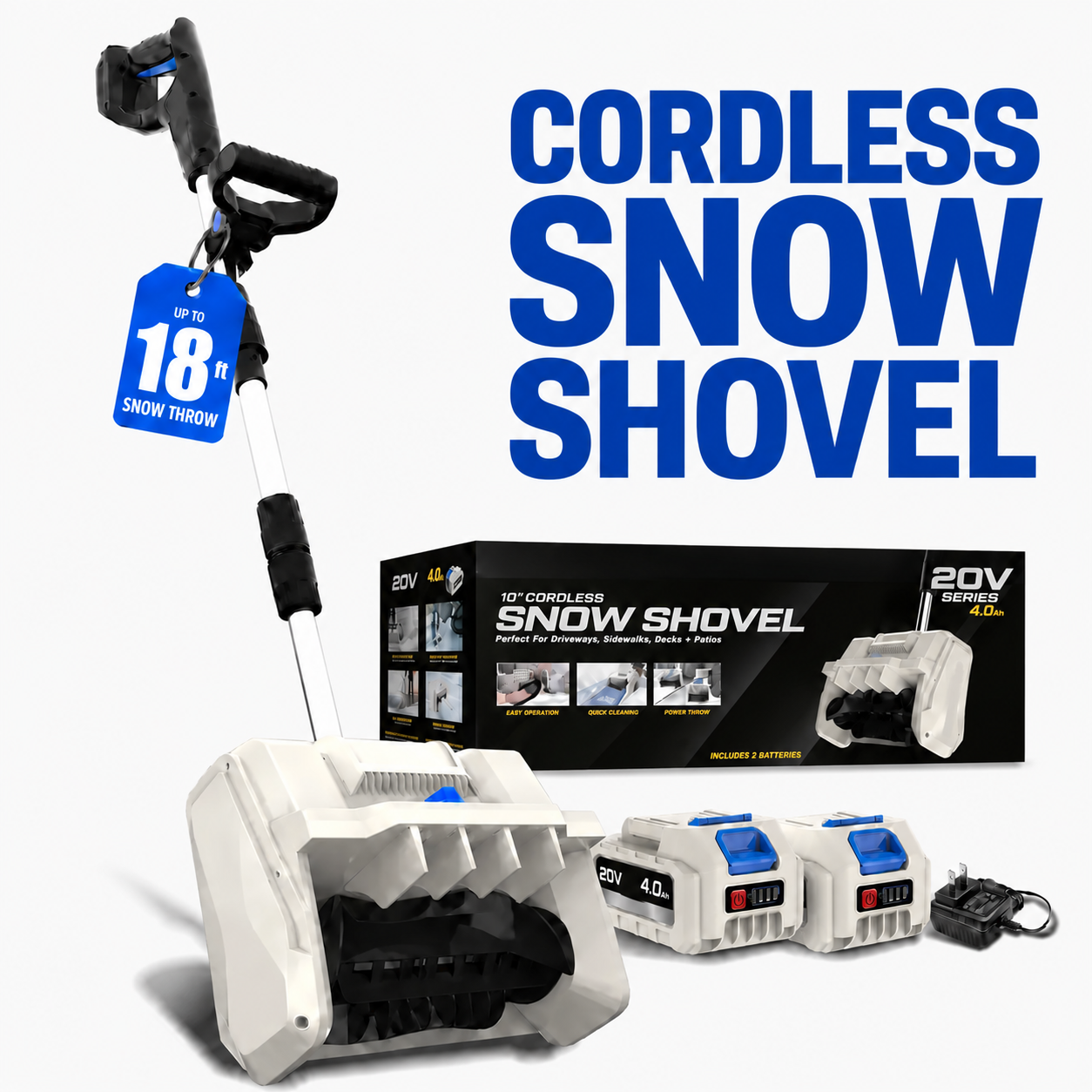 ❄️ Winter Clearance — 20V Cordless Snow Shovel Kit with Battery & Charger ⚡