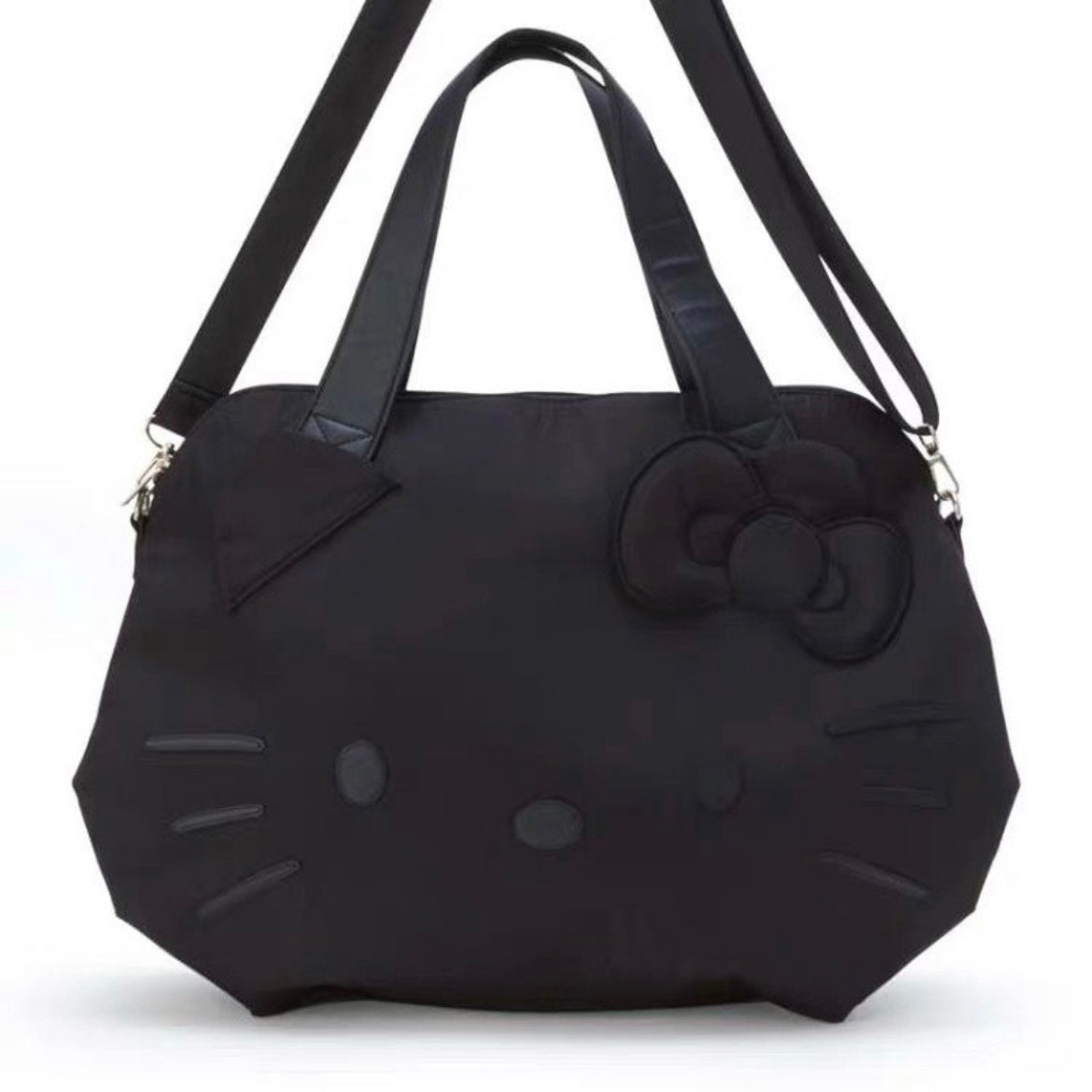 Hellokitty Black Large Travel Tote Bag Waterproof Duffel Gym Tote Bag
