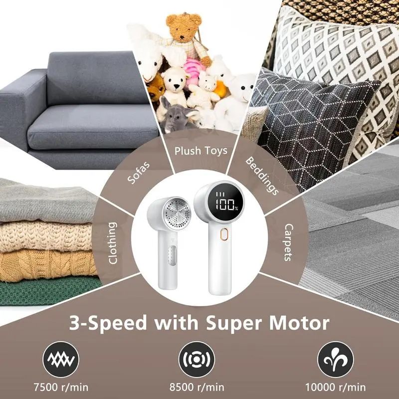 2600mAh Fabric Shaver Lint Remover with Digital Display