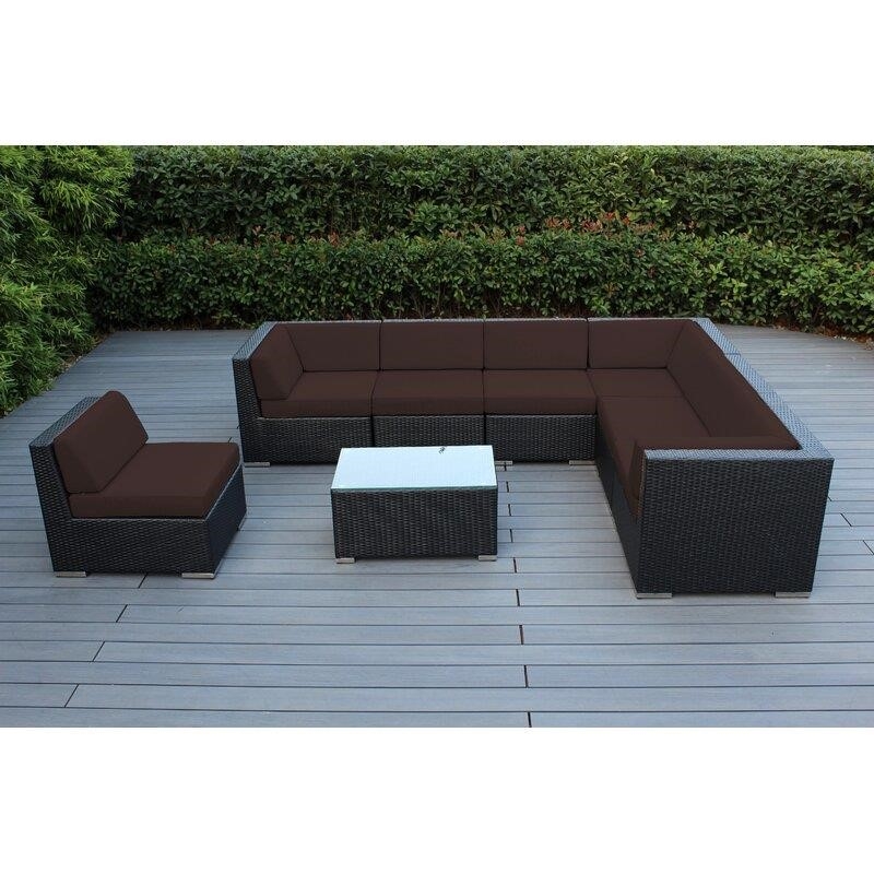 Billyjo Wicker/Rattan 7 - Person Seating Group with Cushions