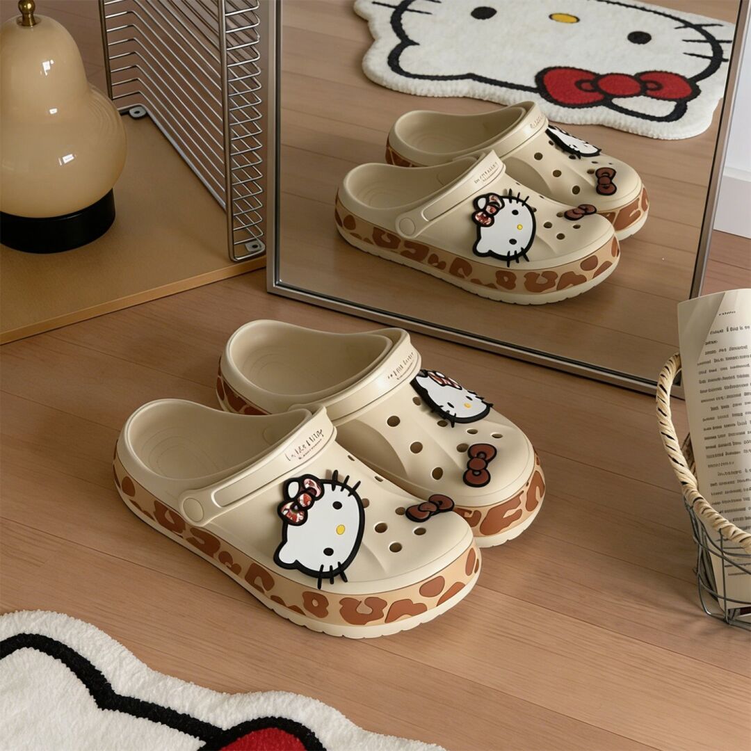Hello Kitty Leopard-print Clogs Sandal Shoes