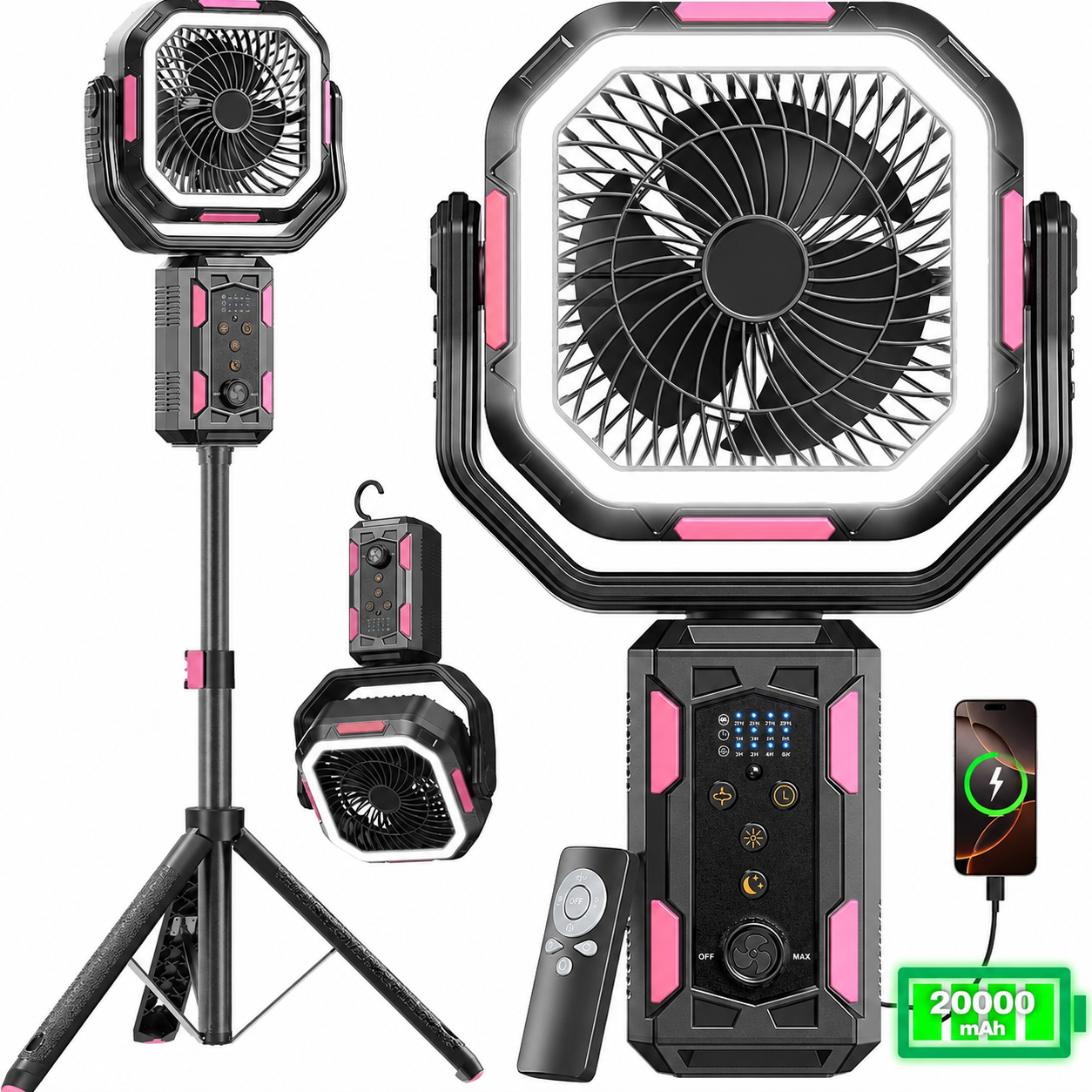🔥Flash sale-Save Up To 80%🔥 Camping Fan with Detachable Tripod