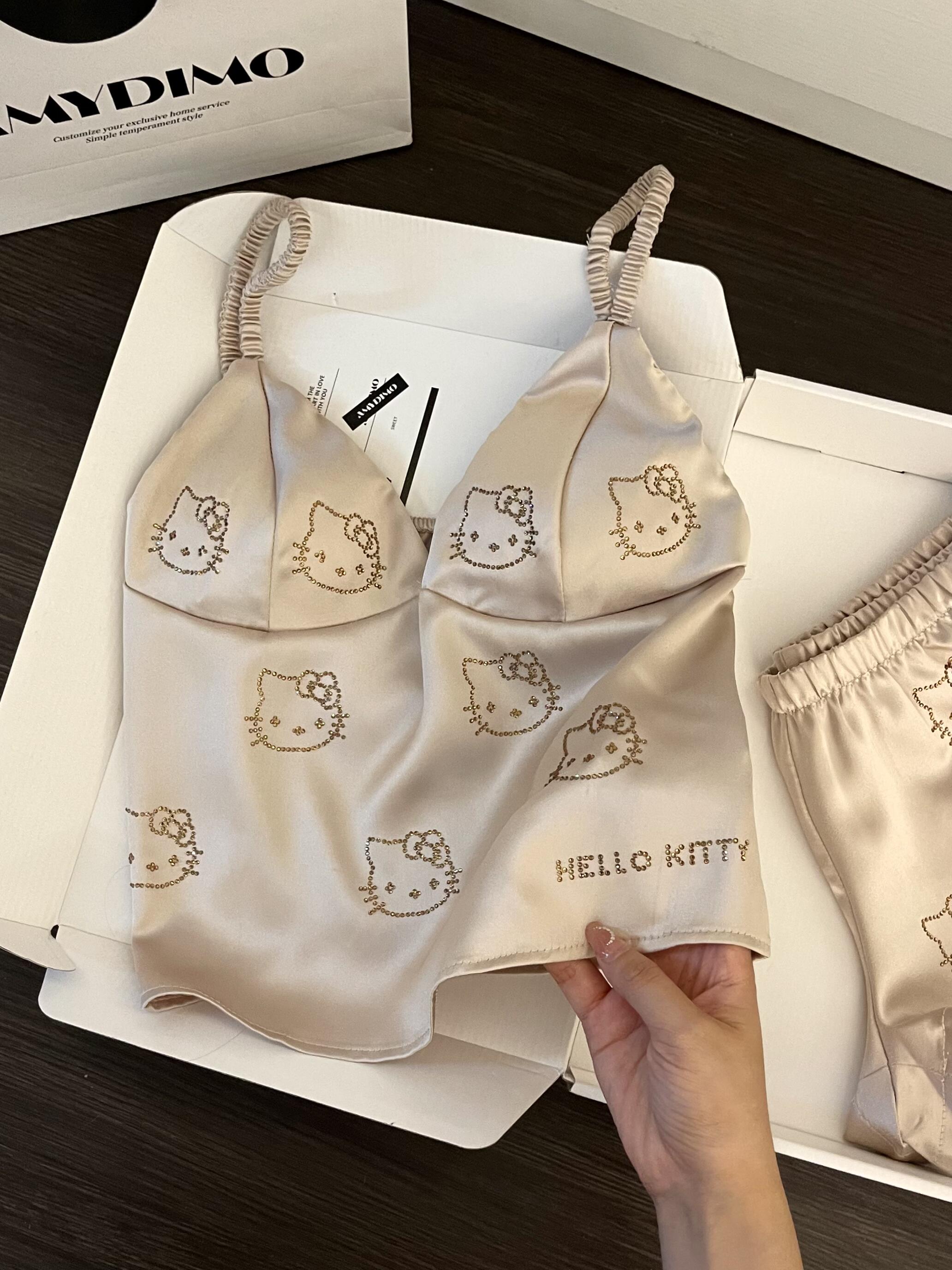 Hellokitty Champagne Satin Pajama Set