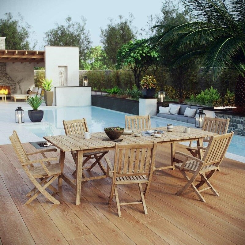 Sidney Rectangular 6 - Person 98.5'' Long Teak Dining Set