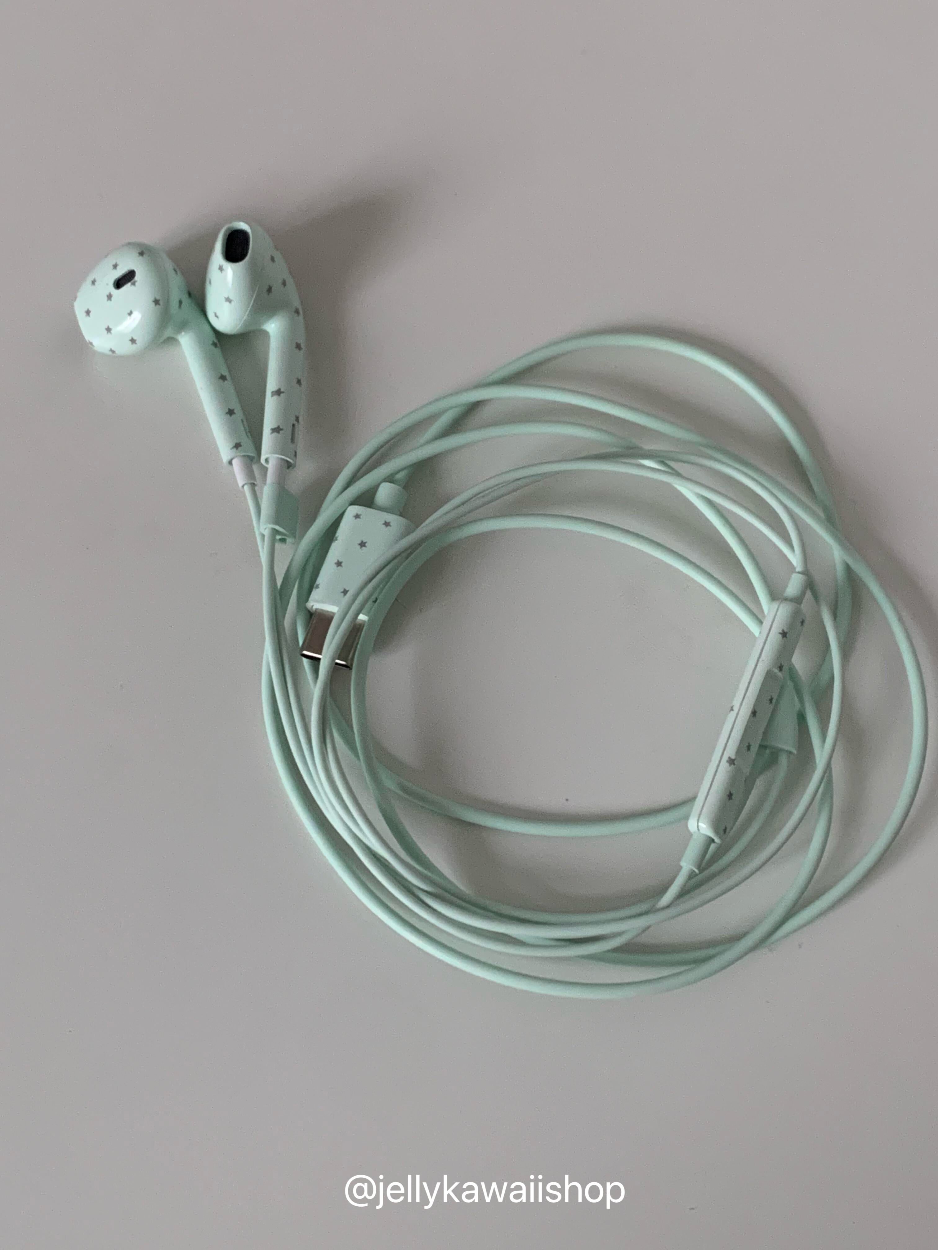 Polka-dot Coloured Wired Earbuds with Microphone in-Ear Headphones