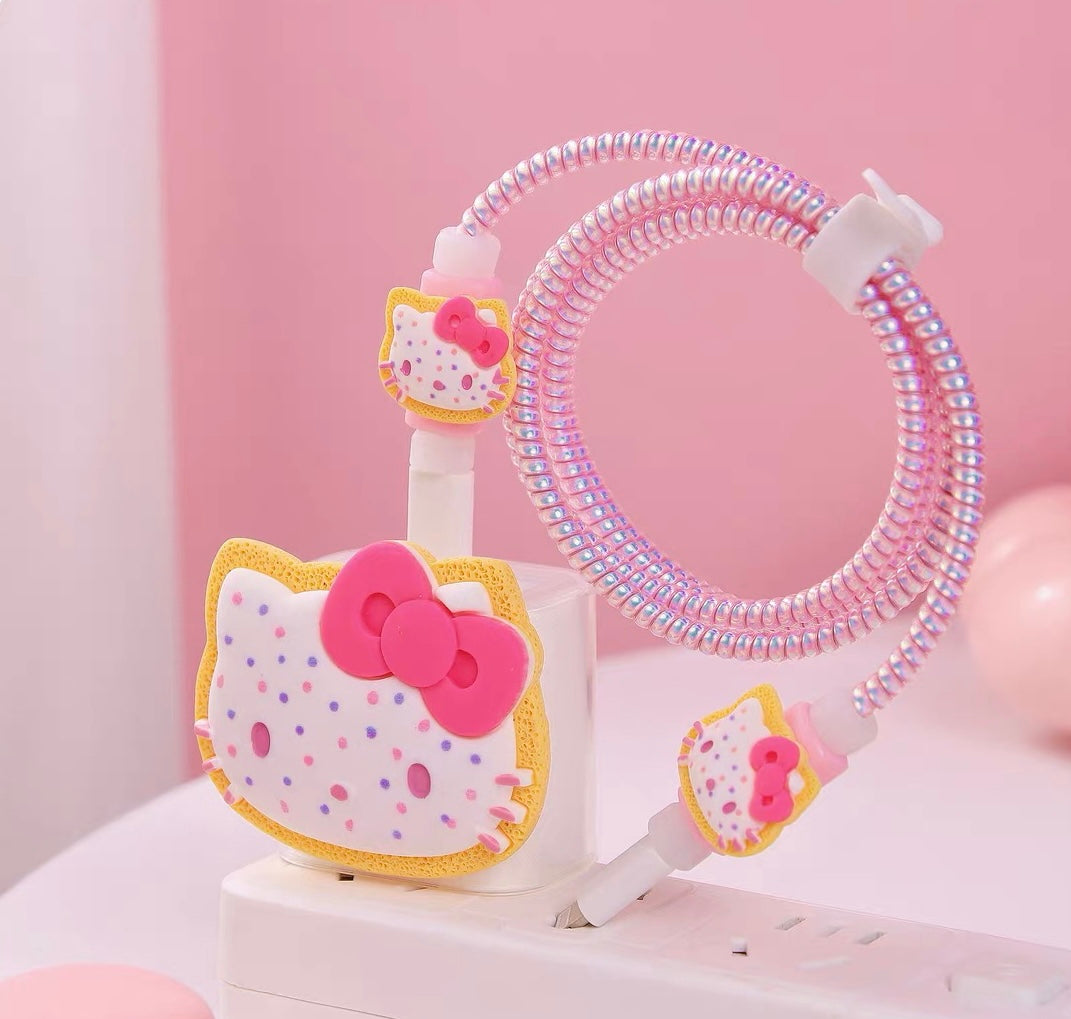 Sanrio Charger Protector Case for Apple 20W USB-C Power Adapter and Lightning Cable