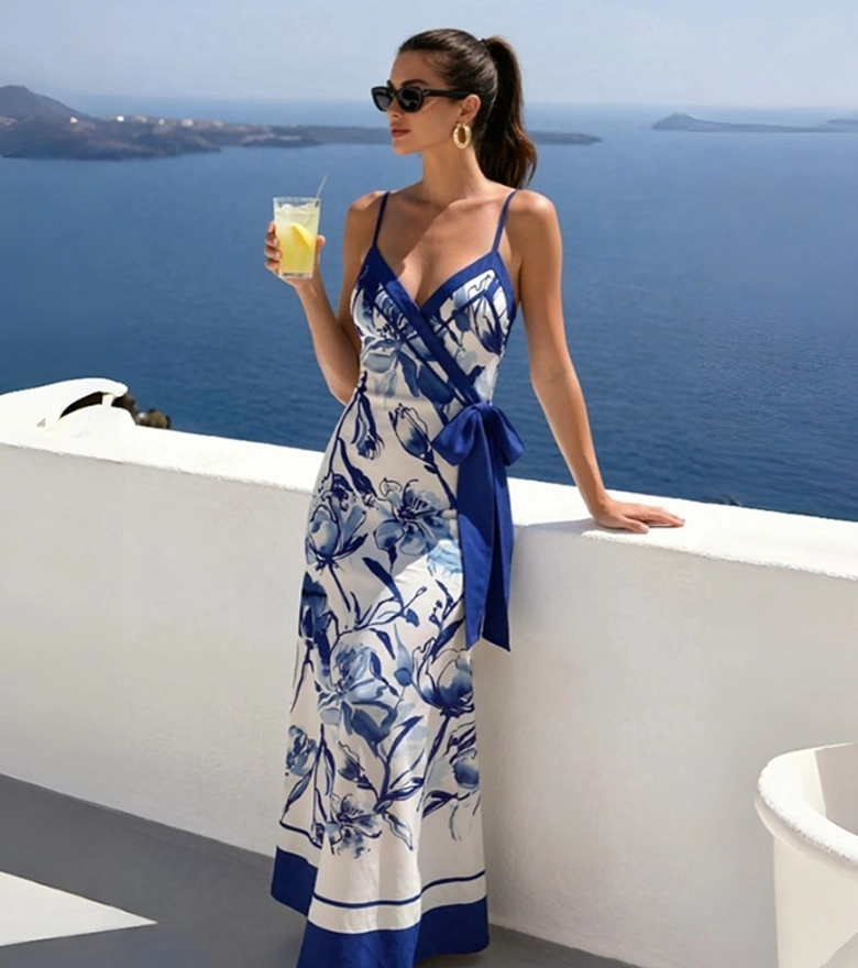 Printed Wrap Dress