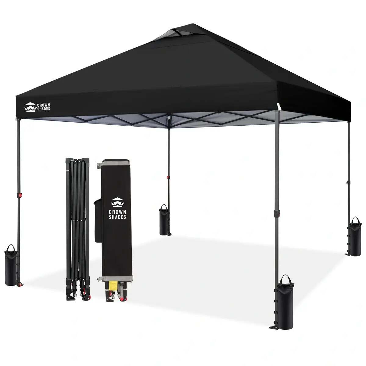 10x10 Pop Up Canopy - Patented Center Lock One Push Instant Outdoor Canopy Beach Tent with STO-N-Go Bag 8 Stakes & 4 Sand Bags