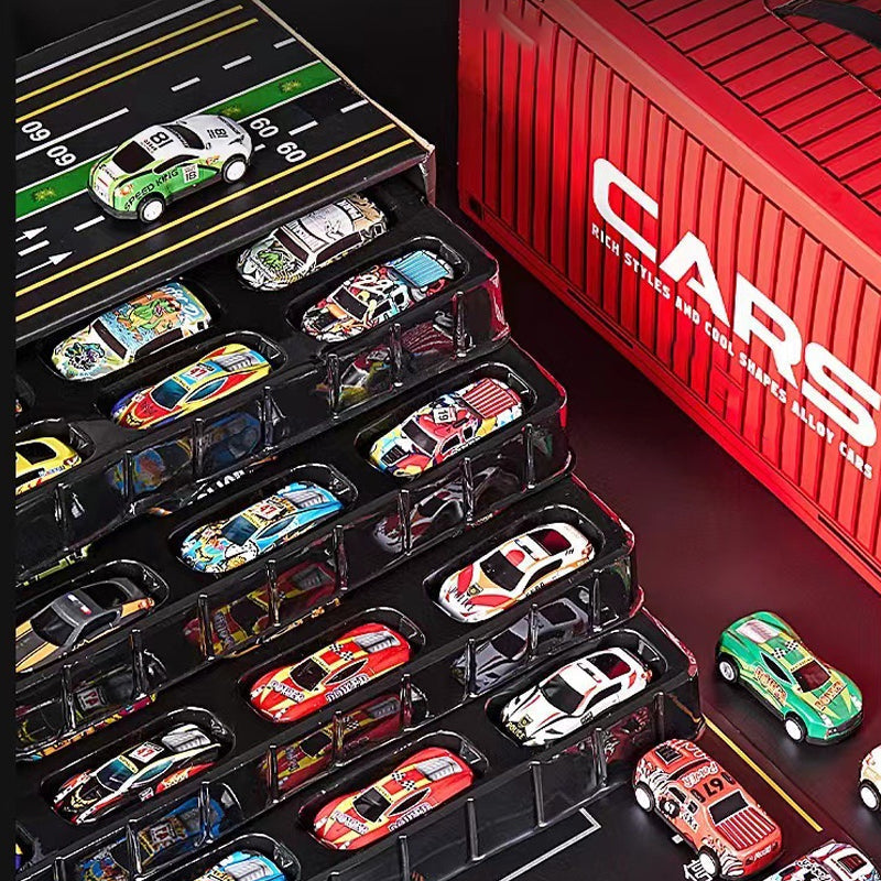 🔈🔈50% OFF! ✨ 48 Mini Cars with Built-in Garage - Interactive Play with Sound Effects and Race Track for Kids 🚗🎪