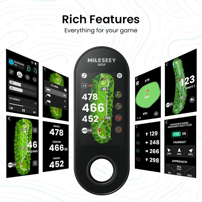 Golf GPS Rangefinder Speaker with Touchscreen