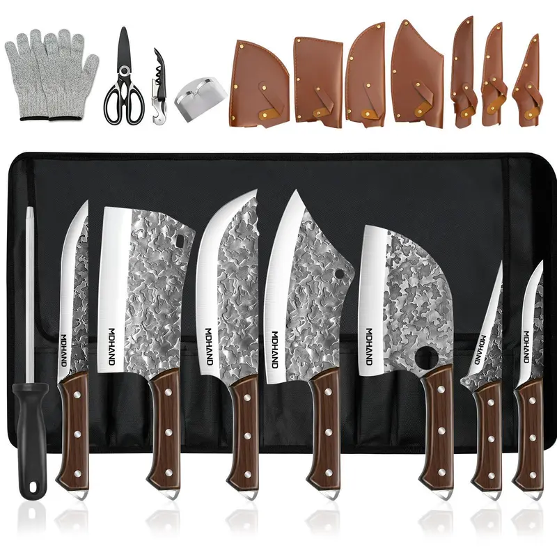 🔥 Special Offer — 14-Piece High-Carbon Stainless Steel Kitchen Knife Set with Wooden Handles & Accessories 🔪