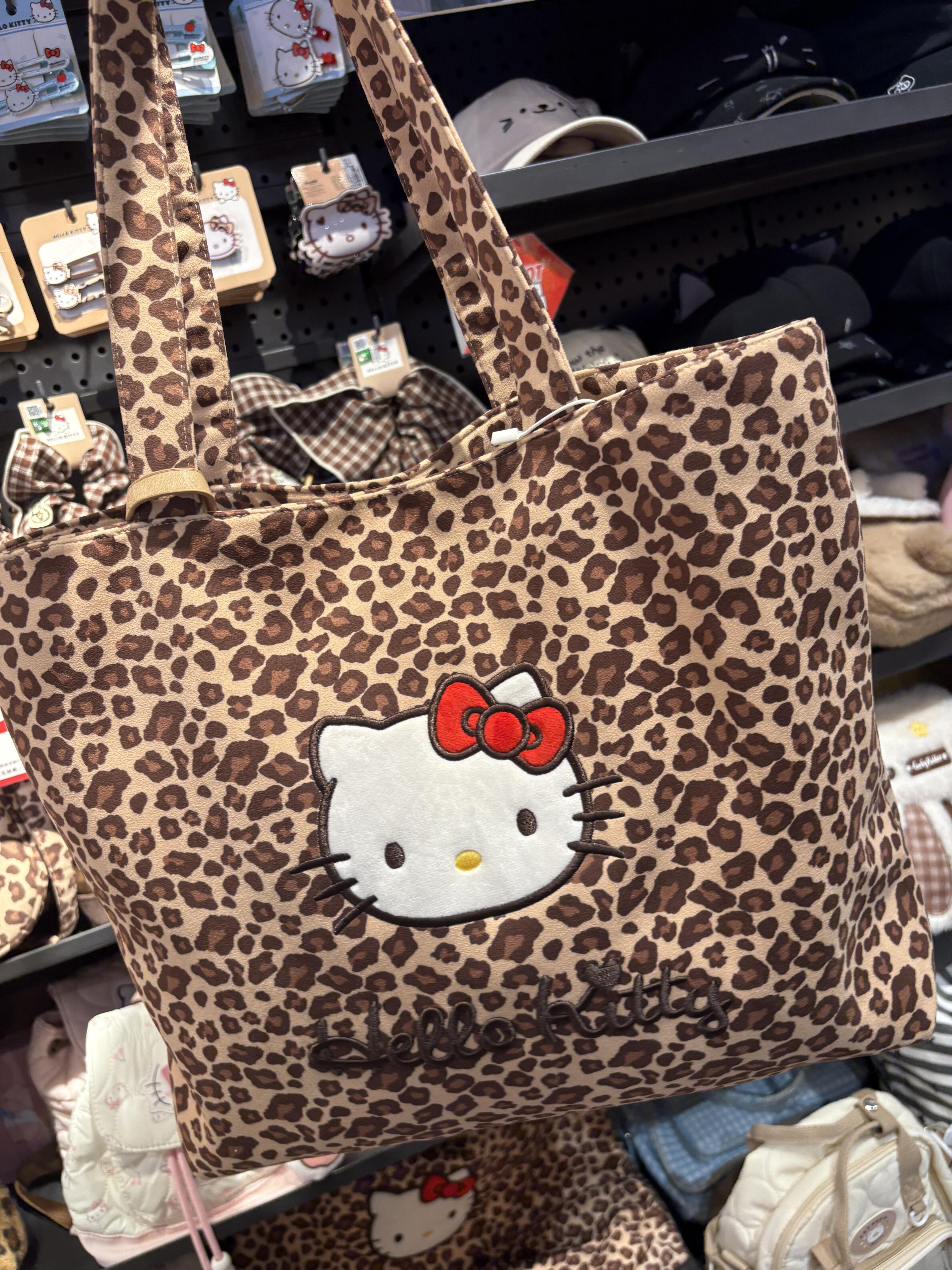 Hellokitty Leopard Print Cute Tote Bags Kawaii Carry on Bag Handbags