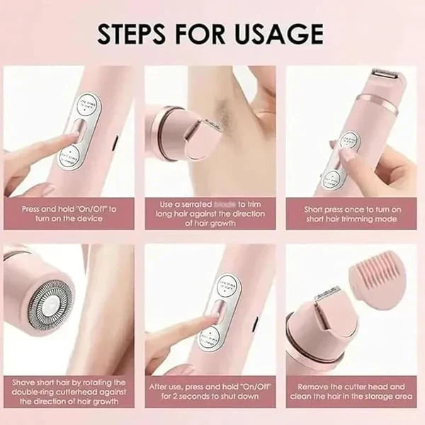 🌸LAST DAY SPECIAL PRICE!!🌸Akunbem🇬🇧 Rechargeable Women’s Trimmer ⚡  Dual Heads • IPX7 Waterproof • Painless Precision for Face, Bikini & Body 💧