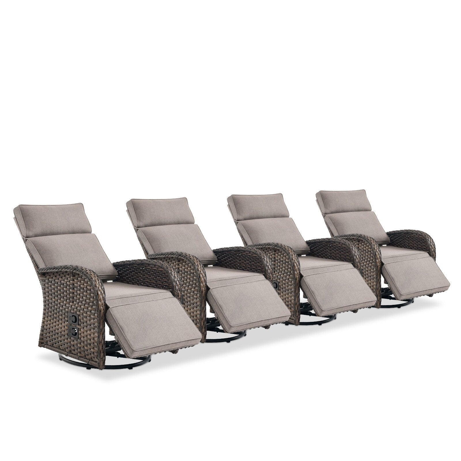 Pocassy Reclining Patio Chair with Adjustable Backrest
