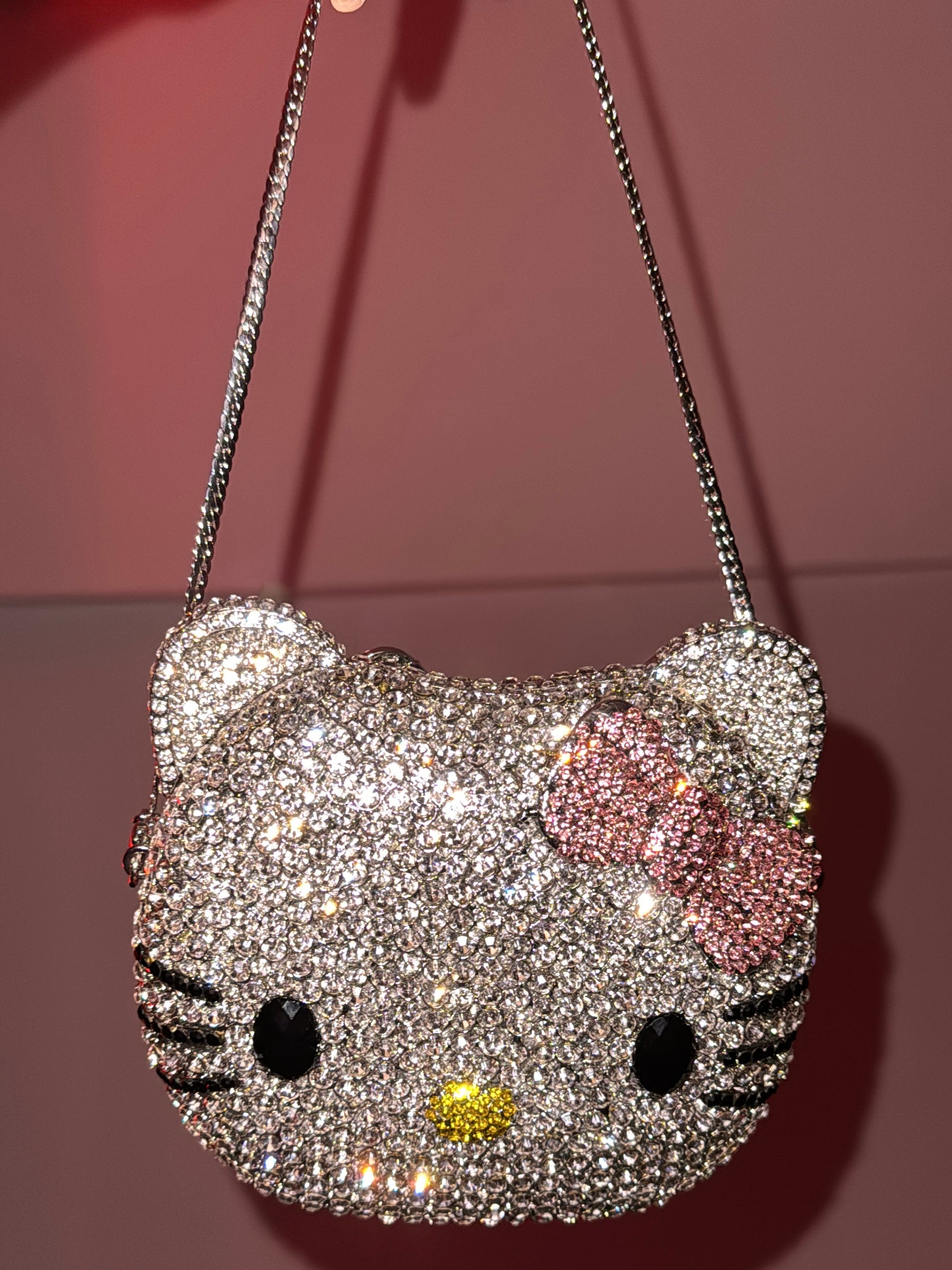 Hellokitty Handmade Rhinestone Purse Bag Clutch Crossbody Handbag Lipstick Bag