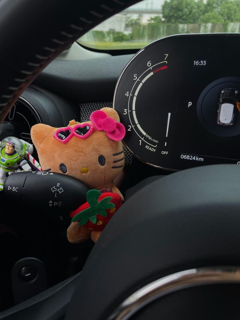 Tan Hellokitty Plush for Windshield Wiper Gear Lever Wiper Shift Grip Car Accessories