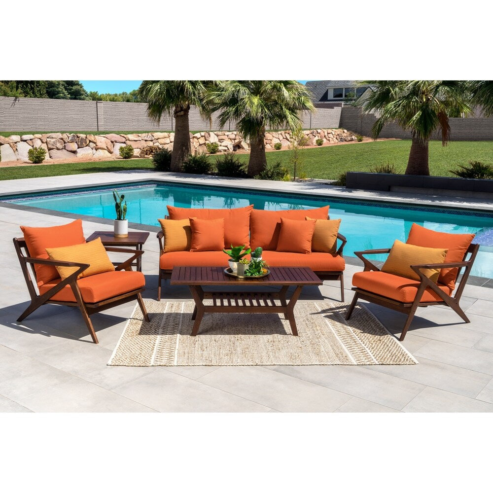 Vaughn 5 Piece Sunbrella Outdoor Patio Seating Set