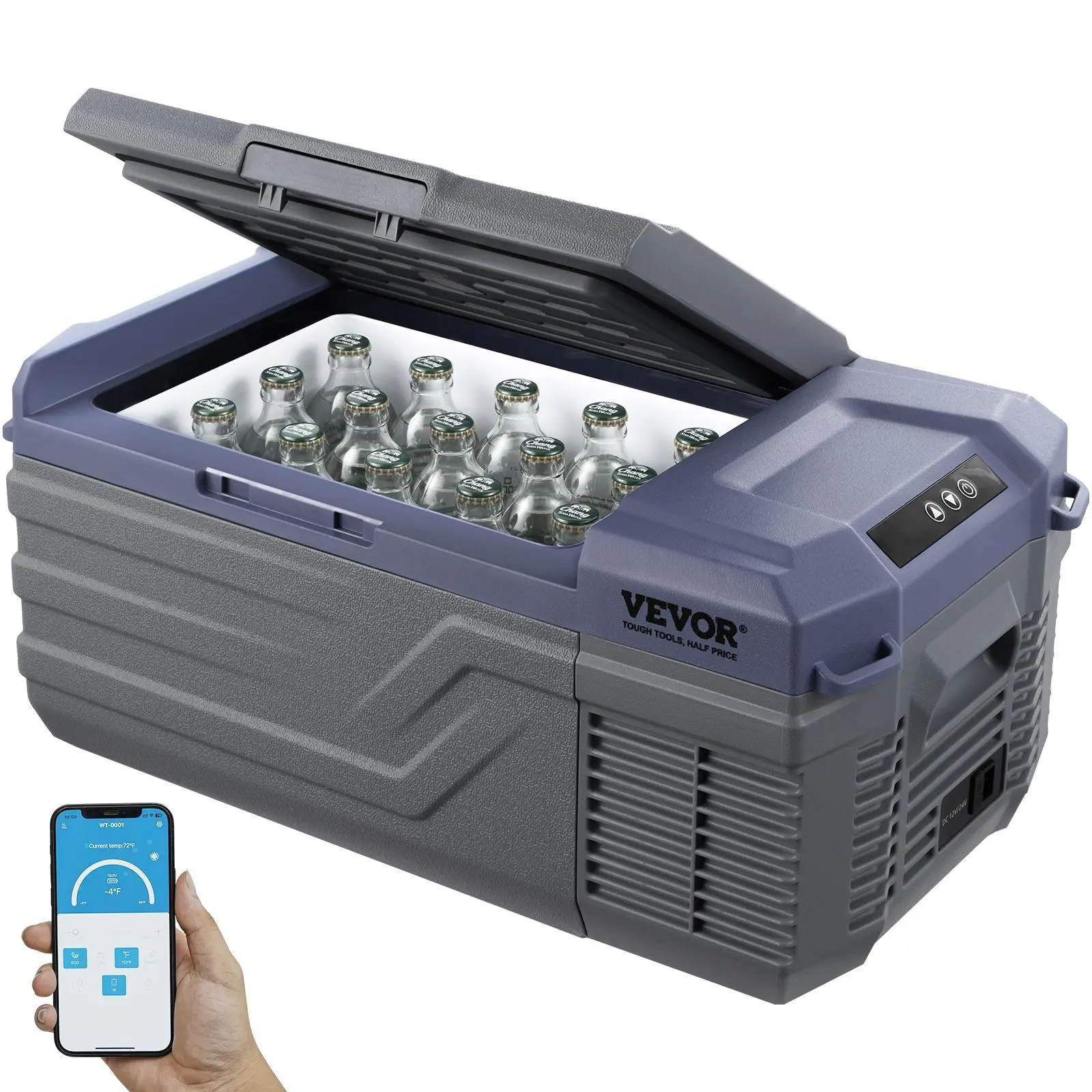 Car Refrigerator, 12 Volt Car Refrigerator Fridge, 15 L Single Zone Portable Freezer, -4℉-68℉ Adjustable Range, 12/24V DC and 100-240V AC Compressor Cooler for Outdoor, Camping, RV