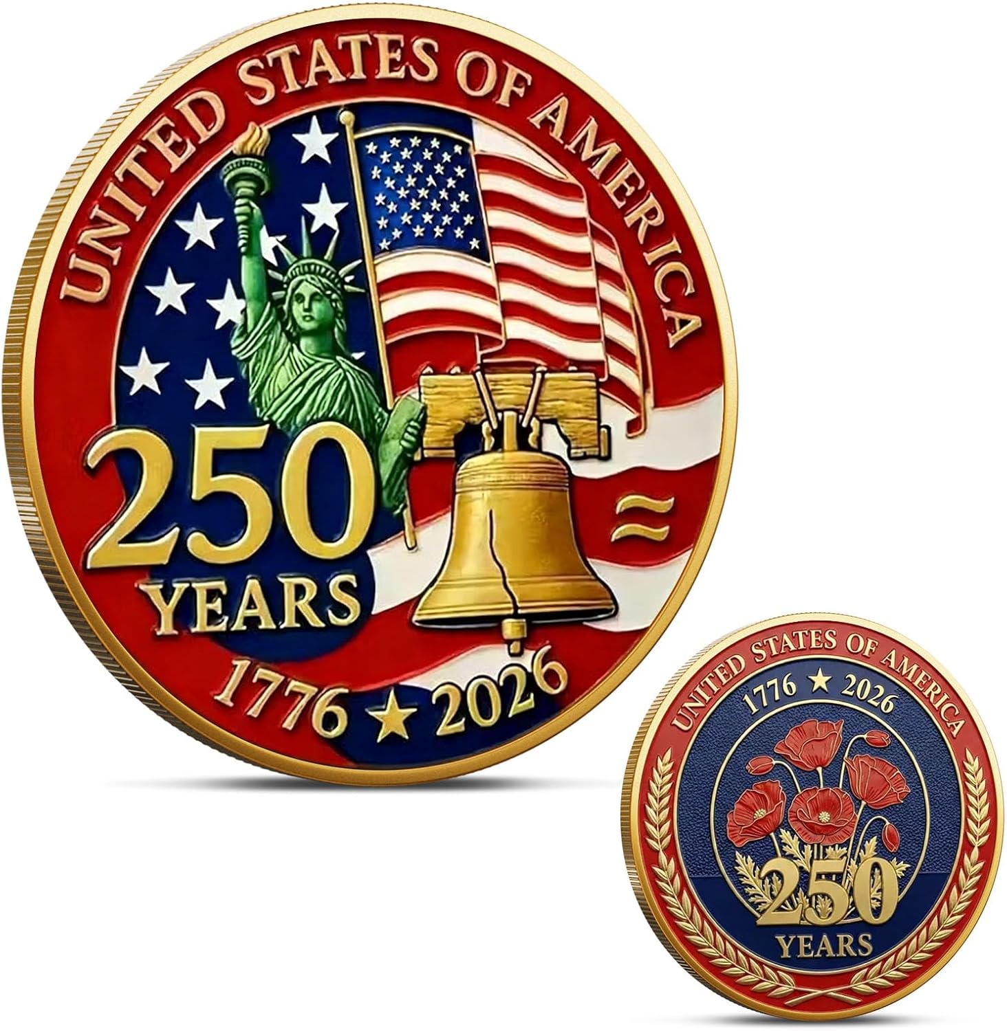 250th Anniversary U.S. Army Commemorative Coin Double-Sided High Relief Design 1775-2025 Military Collector Coin Veteran Gift Patriotic Metal Challenge Coin (Army)