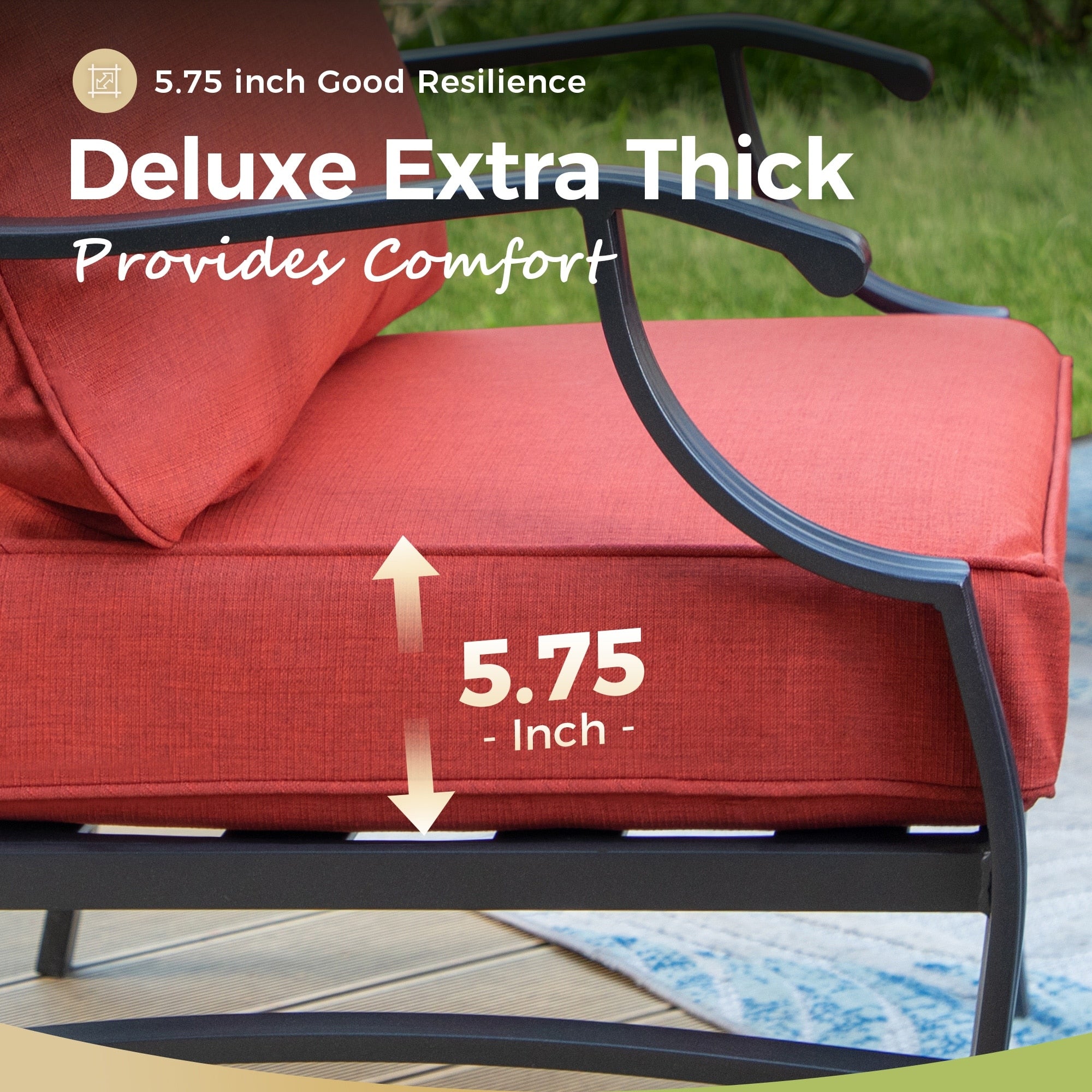 MAISON ARTS Outdoor Sofa Set 4/6-Piece Patio Conversation Set with 45'' Gas Fire Pit Table