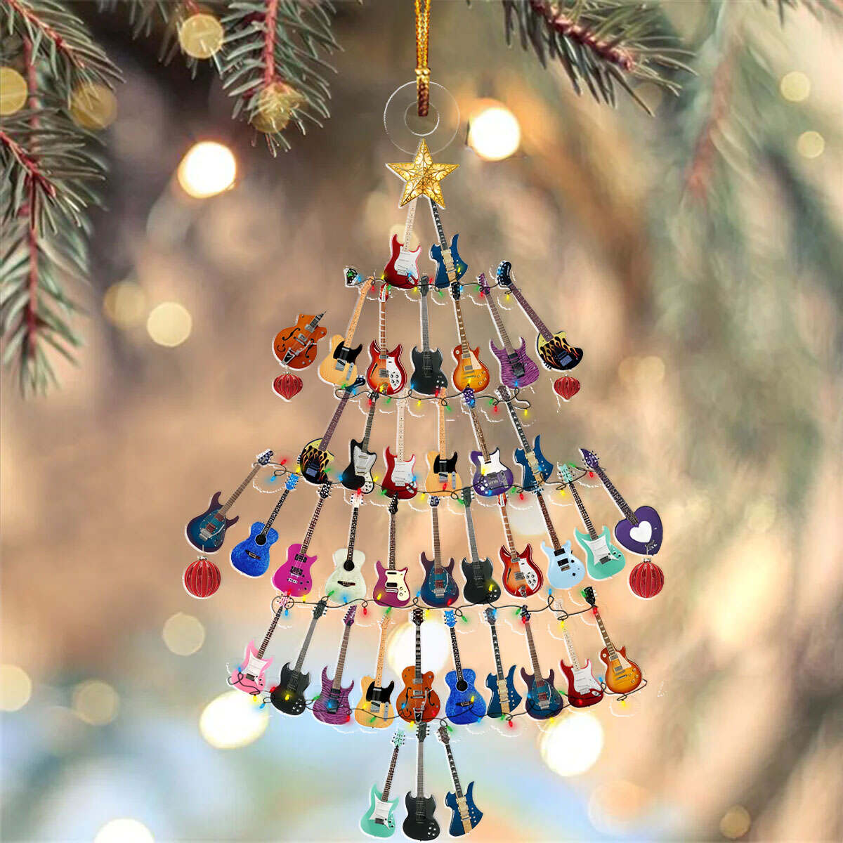 Guitar Christmas Tree Ornament
