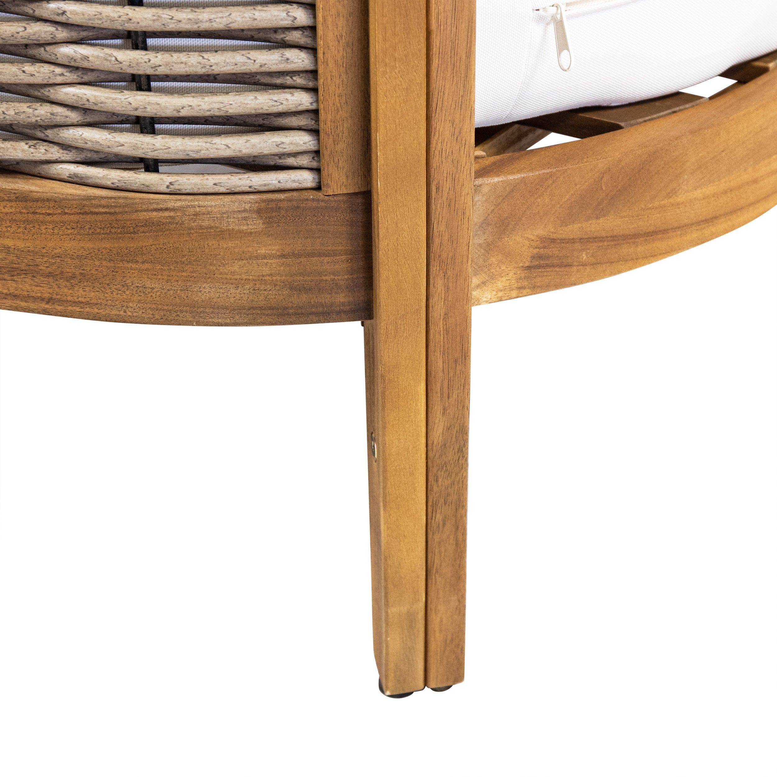 Burchett Outdoor Acacia Wood and Wicker 4 Seater Chat Set with Optional Sunbrella Cushions by Christopher Knight Home
