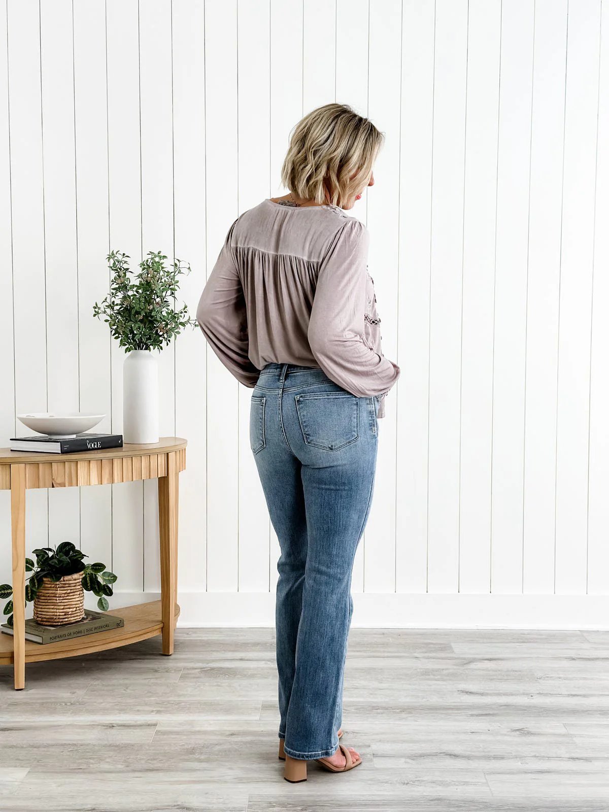 flared waist jeans