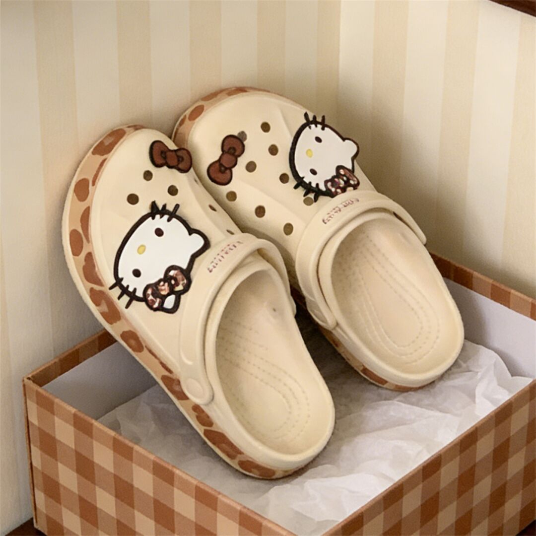 Hello Kitty Leopard-print Clogs Sandal Shoes
