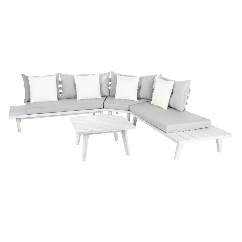 Coates Solid Wood 5 - Person Seating Group with Cushions