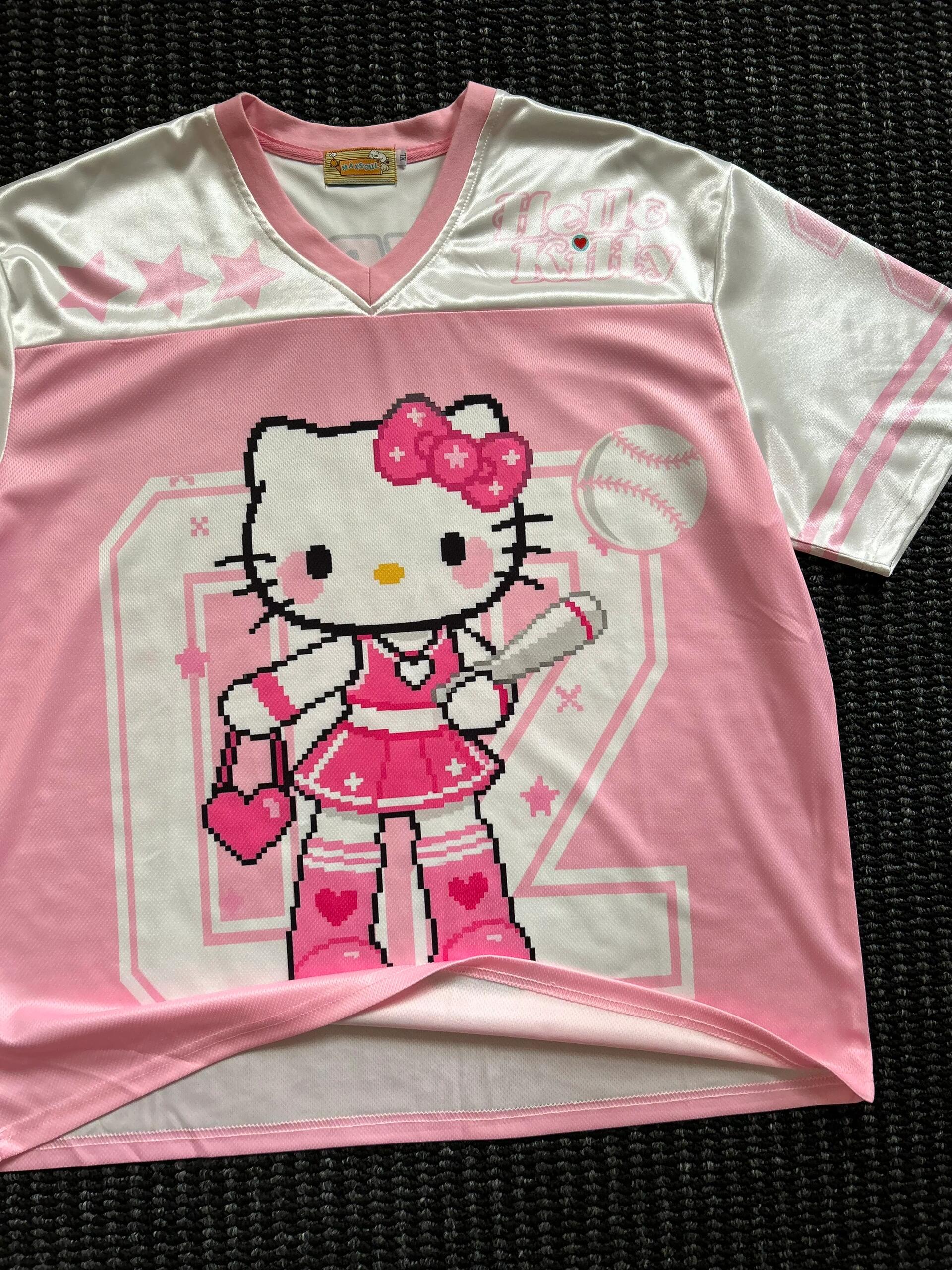 Hellokitty Baseball Jersey Shirts Loose T-Shirts