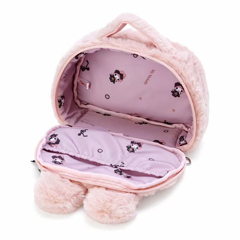 Sanrio Plush Travel Makeup Portable Storage Bag | Dividers for Cosmetics Makeup Brushes Toiletry Jewelry Digital Accessories