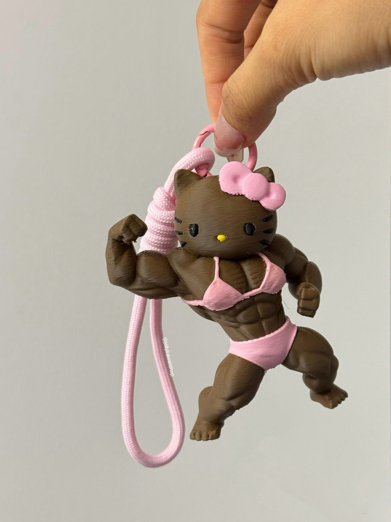 Hellokitty Muscle Fitness 3D Printed Bag Charm