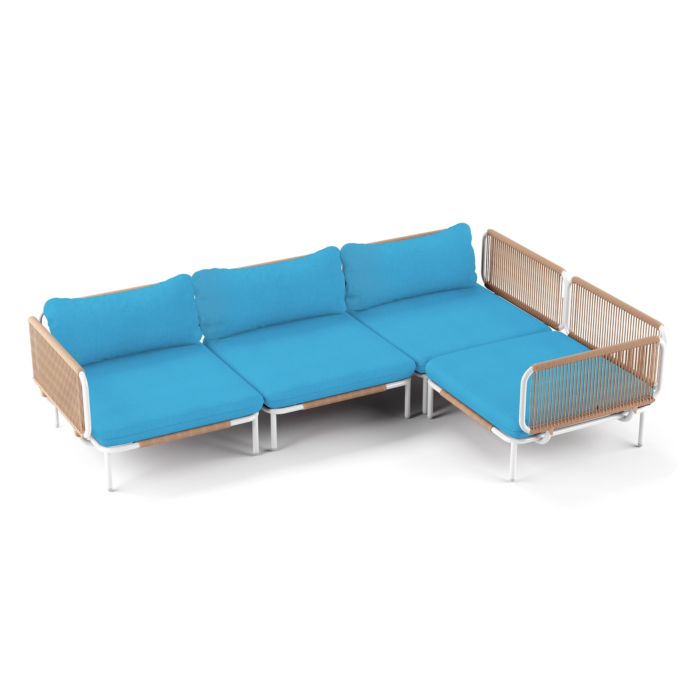 Outdoor Cushioned Sectional Sofa Chat Set Patio Furniture Conversation Set, Free Combination