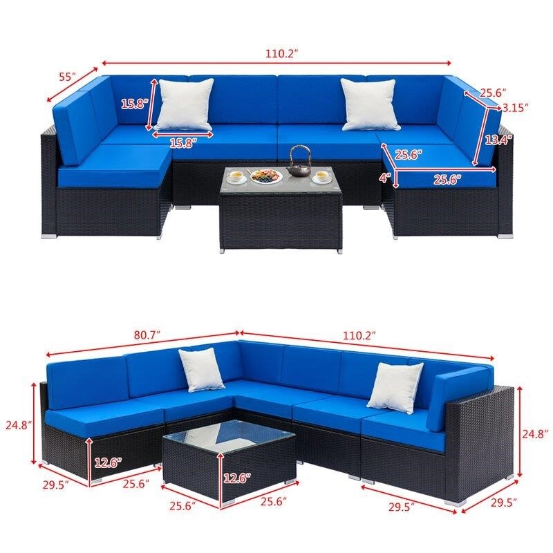 Aleighanna Wicker/Rattan 6 - Person Seating Group with Cushions