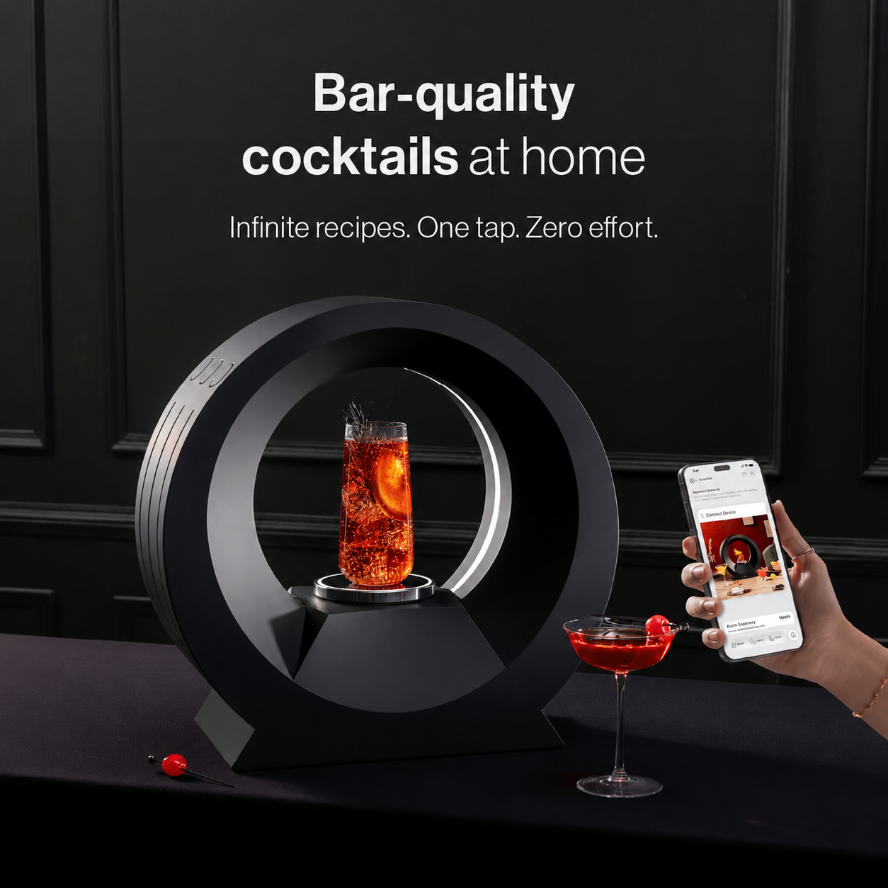 🔥 Smart 360° Cocktail Mixer – App-Controlled Margarita & Cocktail Maker for Home Bar Setup