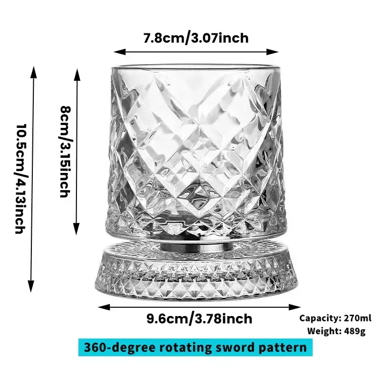 Luxury 360° Spinning Crystal Glass