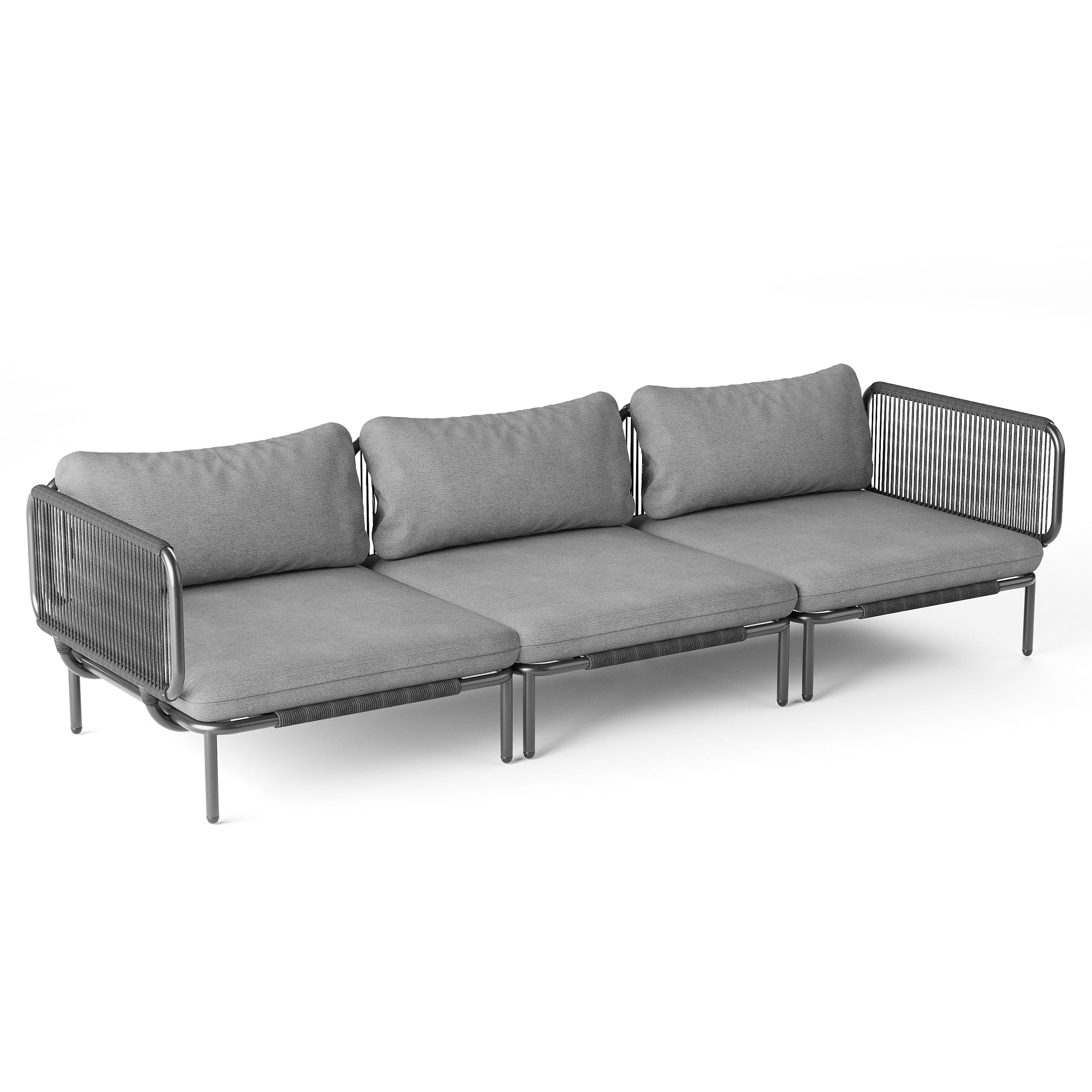 Outdoor Cushioned Sectional Sofa Chat Set Patio Furniture Conversation Set, Free Combination