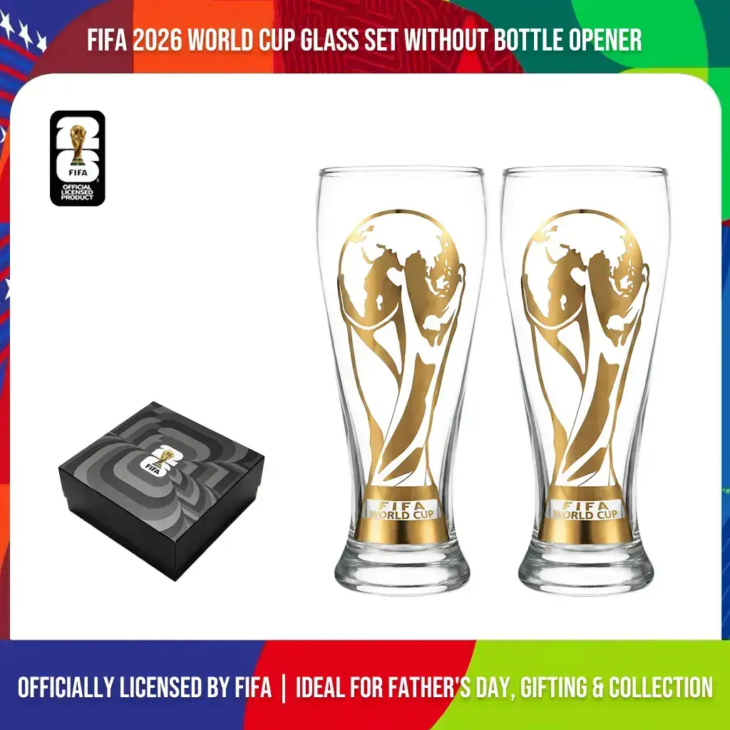 Father's Day Gift Trophy Shape Gold Rim Glass Cup Set, Premium Reusable Glasses for Party & Daily Home Use, Multiple Matching Sets Available