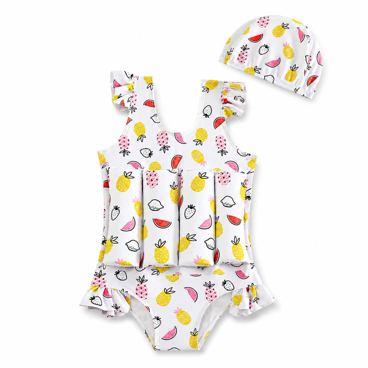 Kids Swimming Training Suit with Foam Support & Swim Cap 🏊‍♂️✨