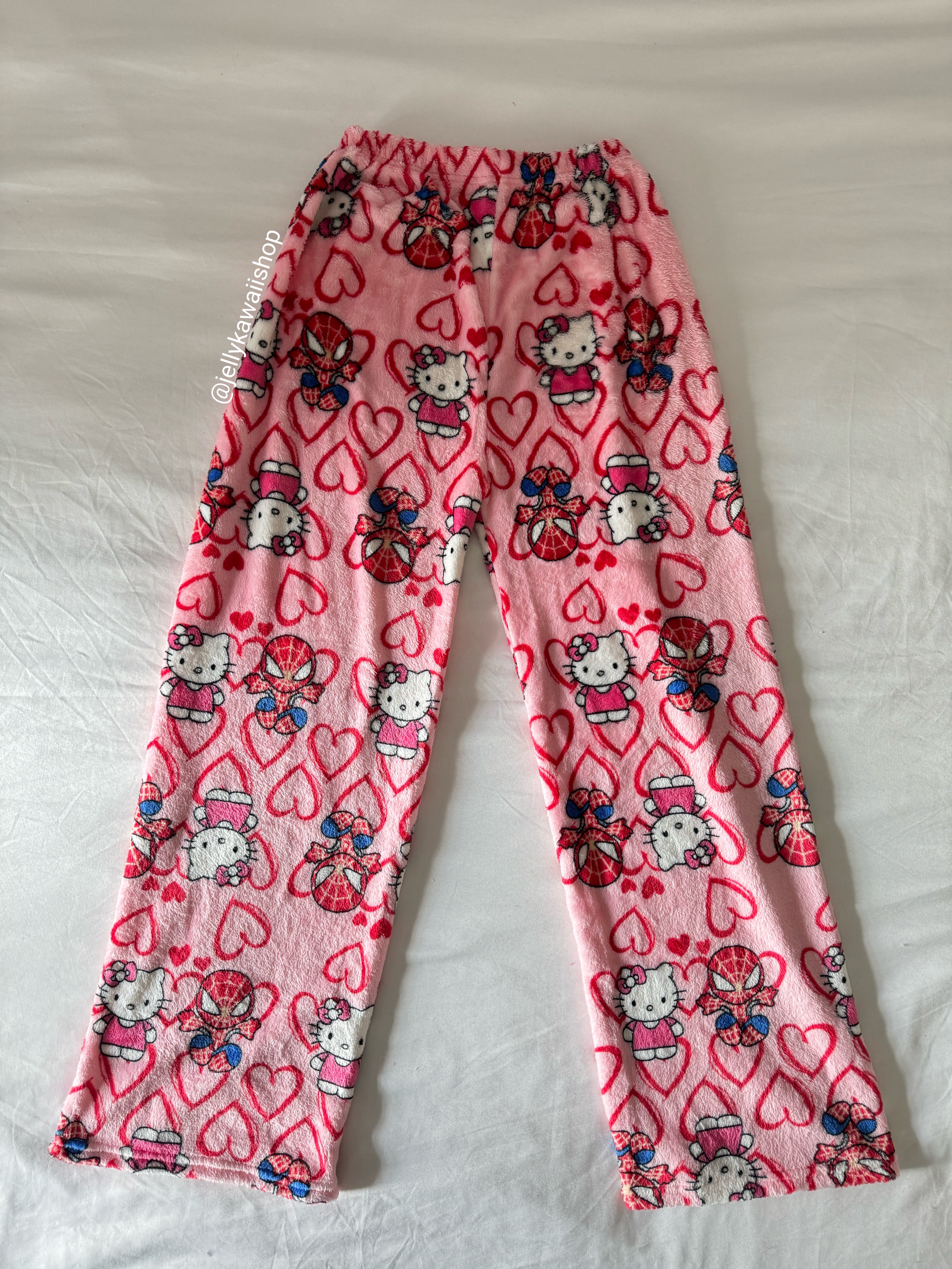 Hellokitty Spiderman Plush Pajama Pants