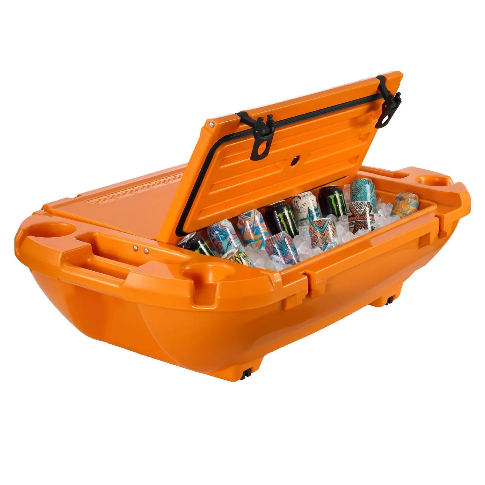40 QT Floating Cooler Orange w/ Dry Storage & Rope