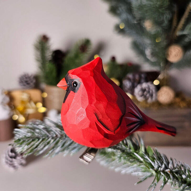 Handcrafted Clip-On Bird Ornaments for Christmas Trees