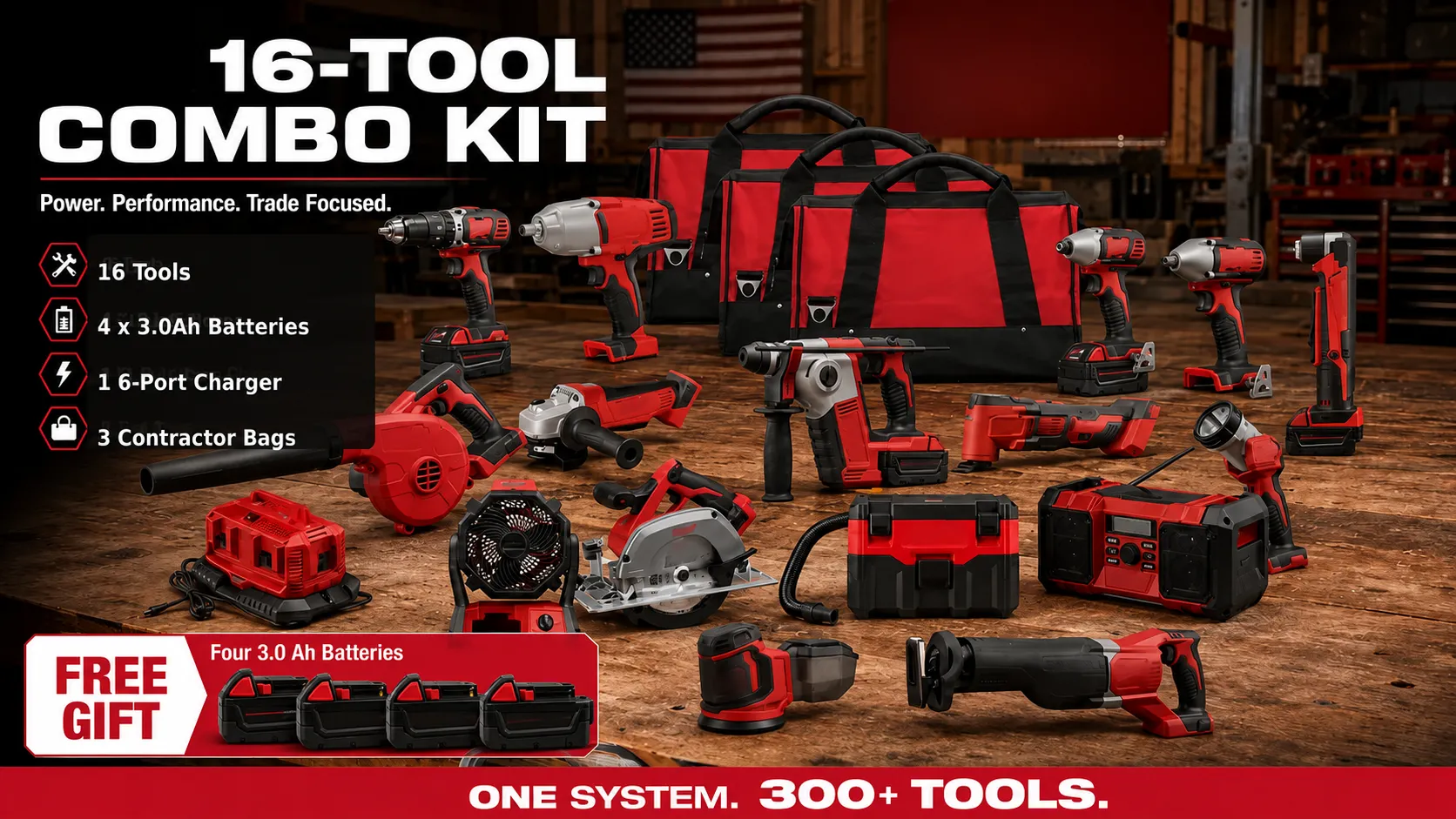 ⚡️18V Cordless Power Tool Combo Kit – Professional Tools for Home & Workshop